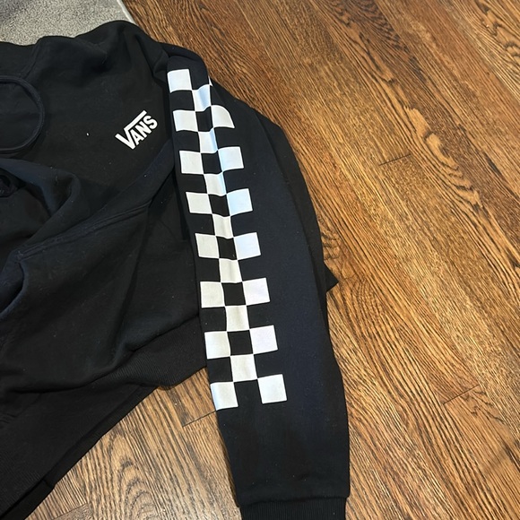 Cropped checkered sleeved vans hoodie - Picture 3 of 3